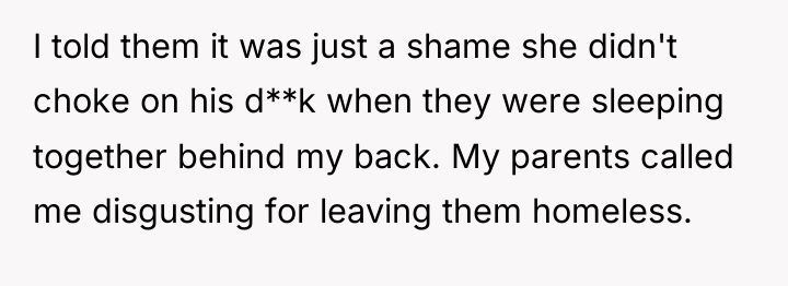 I told them it was just a shame she didn't...