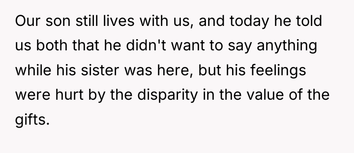 Our son still lives with us, and today he told...