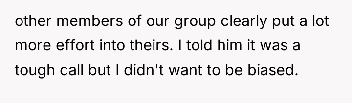other members of our group clearly put a lot more...