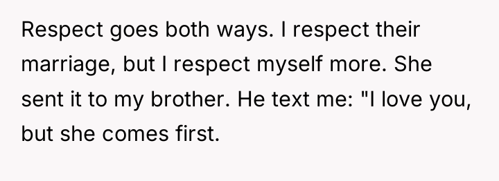 Respect goes both ways. I respect their marriage, but I...