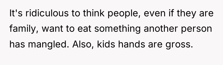 It's ridiculous to think people, even if they are family,...