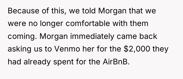 Because of this, we told Morgan that we were no...