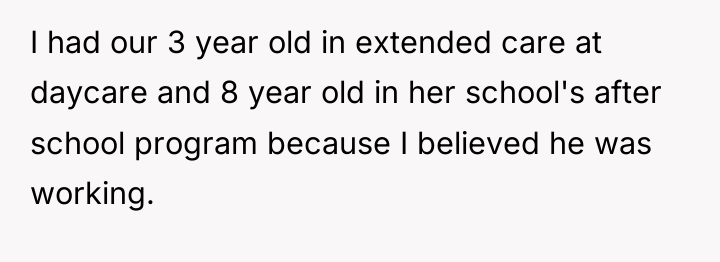 I had our 3 year old in extended care at...