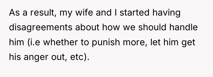 As a result, my wife and I started having disagreements...