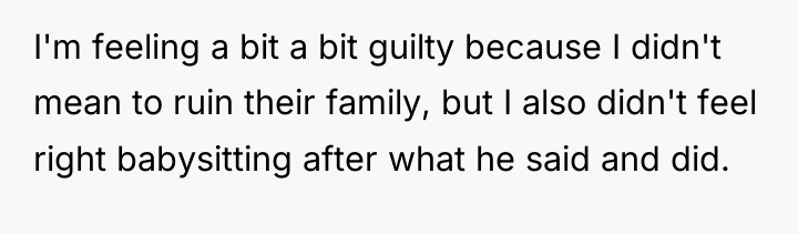 I'm feeling a bit a bit guilty because I didn't...