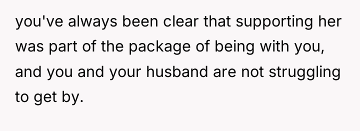 you've always been clear that supporting her was part of...