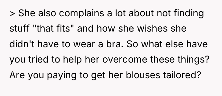 > She also complains a lot about not finding stuff...