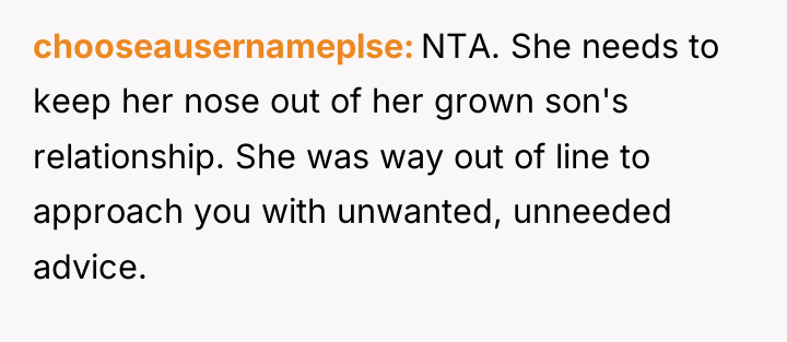 chooseausernameplse NTA. She needs to keep her nose out of...