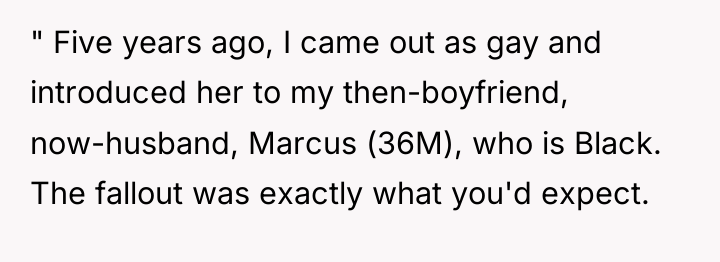 " Five years ago, I came out as gay and...