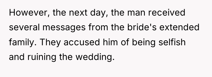However, the next day, the man received several messages from...