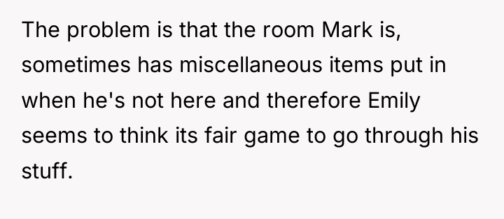 The problem is that the room Mark is, sometimes has...
