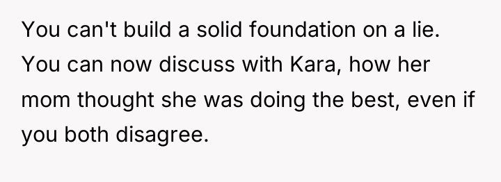 You can't build a solid foundation on a lie. You...
