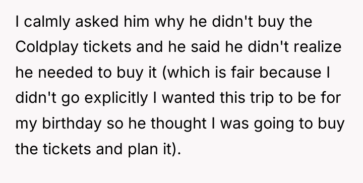 I calmly asked him why he didn't buy the Coldplay...