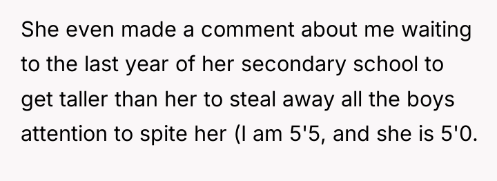 She even made a comment about me waiting to the...