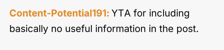 Content-Potential191 YTA for including basically no useful information in the...