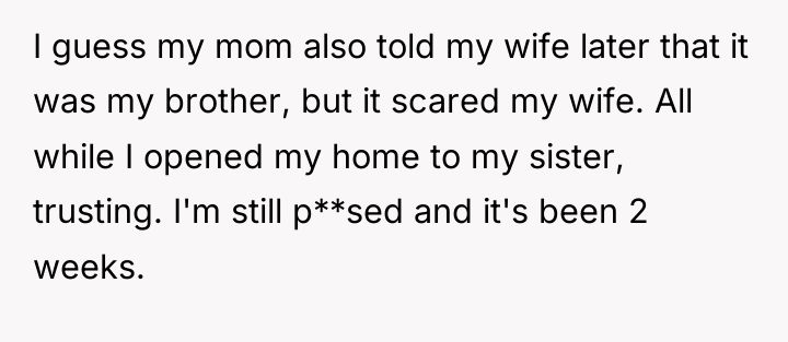 I guess my mom also told my wife later that...