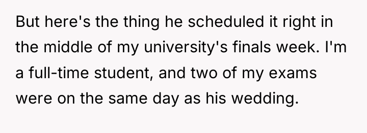 But here's the thing he scheduled it right in the...