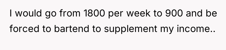I would go from 1800 per week to 900 and...
