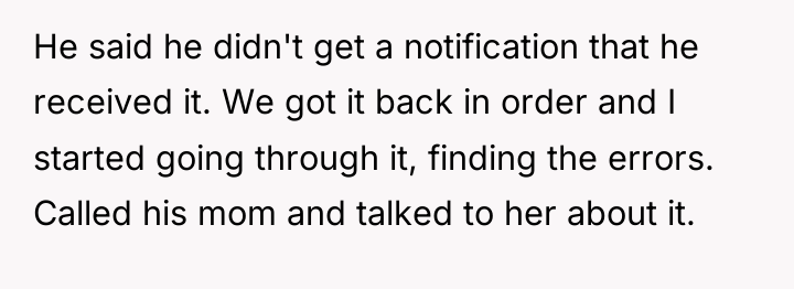He said he didn't get a notification that he received...