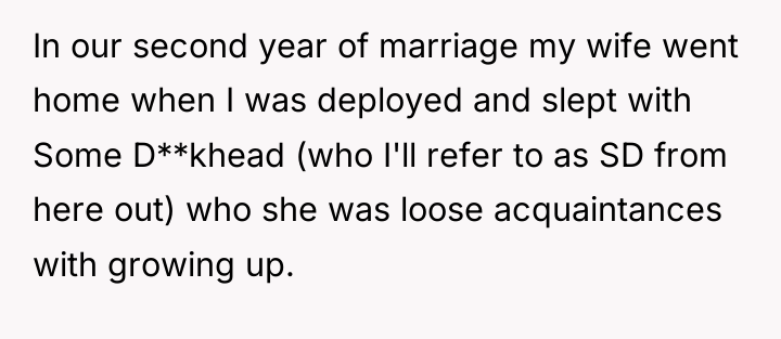 In our second year of marriage my wife went home...