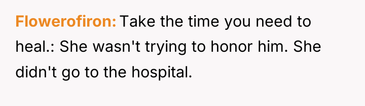 Flowerofiron Take the time you need to heal.: She wasn't...