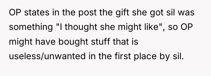 OP states in the post the gift she got sil...