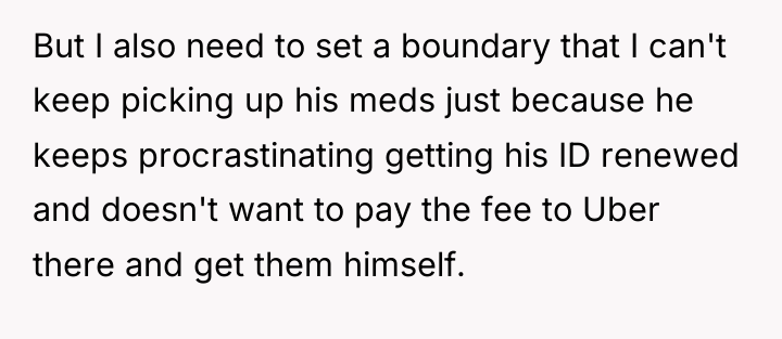 But I also need to set a boundary that I...