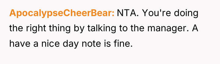 ApocalypseCheerBear NTA. You're doing the right thing by talking to...