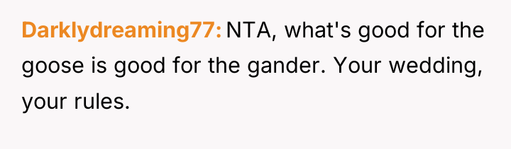 Darklydreaming77 NTA, what's good for the goose is good for...