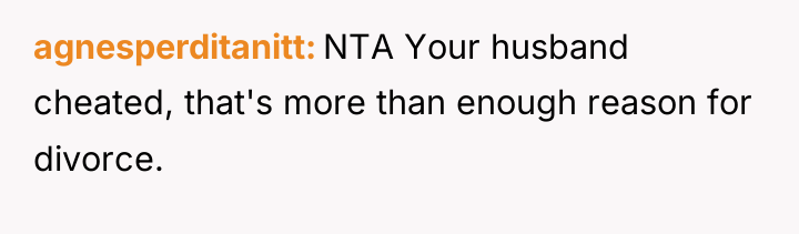 agnesperditanitt NTA Your husband cheated, that's more than enough reason...