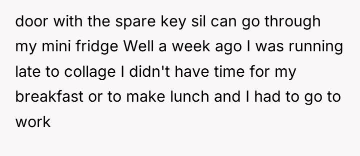 door with the spare key sil can go through my...