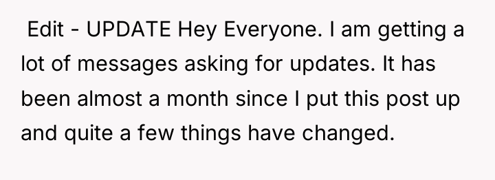  Edit - UPDATE Hey Everyone. I am getting a...