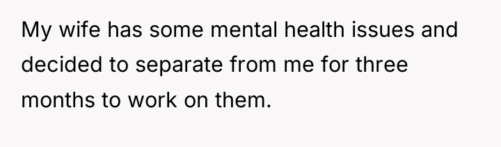 My wife has some mental health issues and decided to...