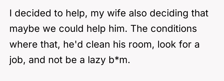 I decided to help, my wife also deciding that maybe...