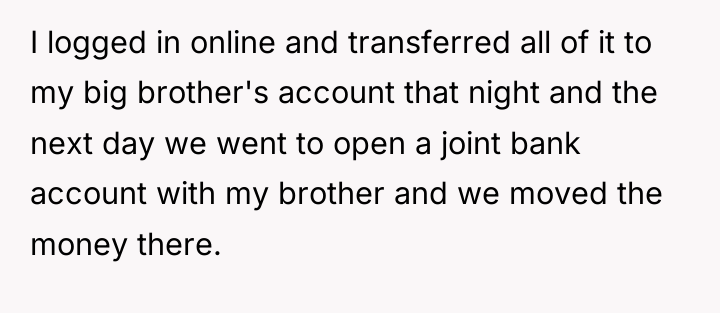 I logged in online and transferred all of it to...