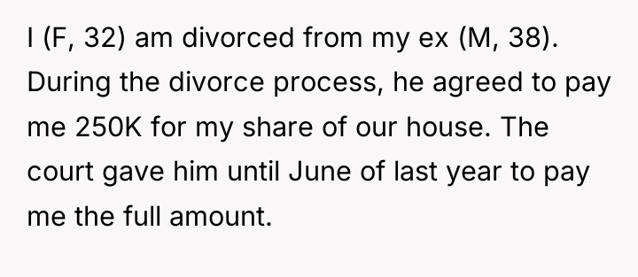 I (F, 32) am divorced from my ex (M, 38)....