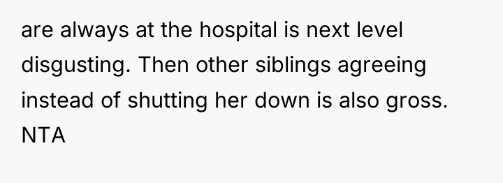 are always at the hospital is next level disgusting. Then...