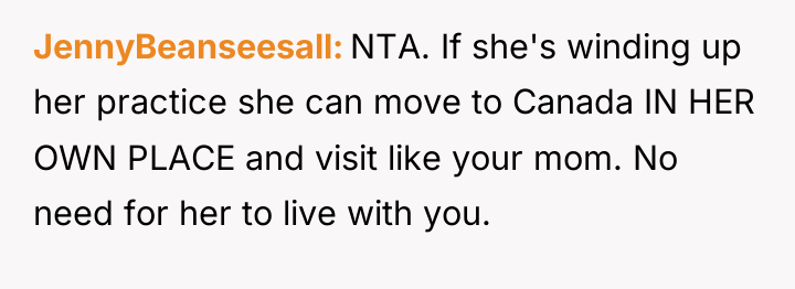 JennyBeanseesall NTA. If she's winding up her practice she can...
