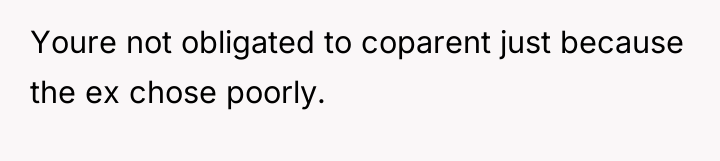Youre not obligated to coparent just because the ex chose...