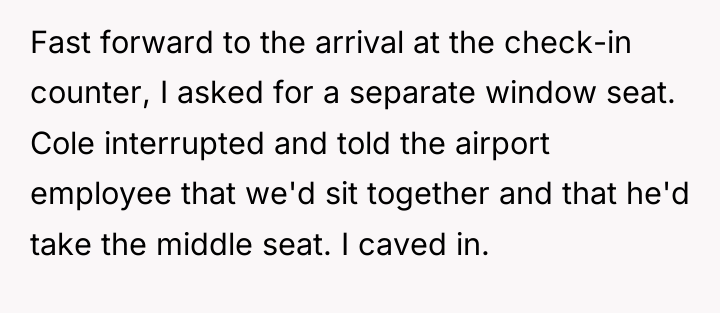 Fast forward to the arrival at the check-in counter, I...