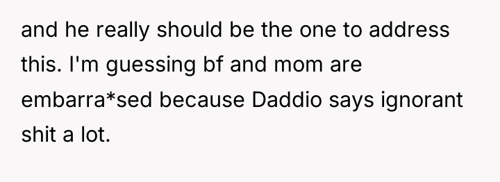 and he really should be the one to address this....