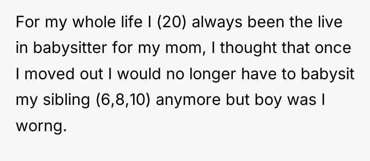 For my whole life I (20) always been the live...