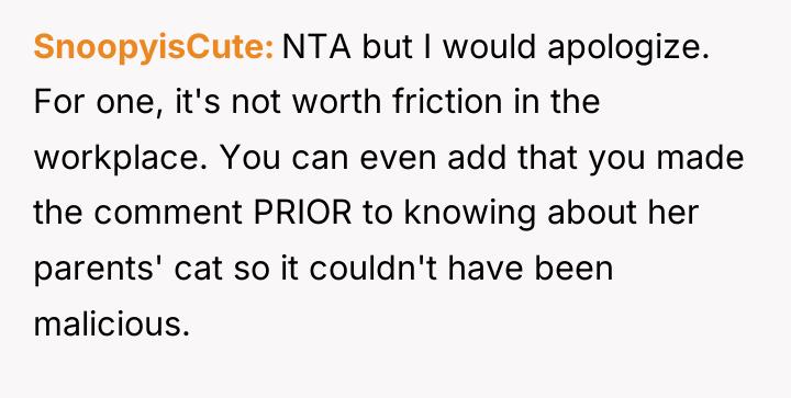 SnoopyisCute NTA but I would apologize. For one, it's not...