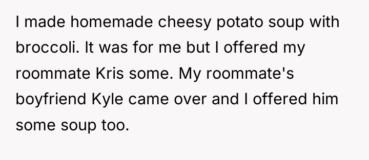 I made homemade cheesy potato soup with broccoli. It was...