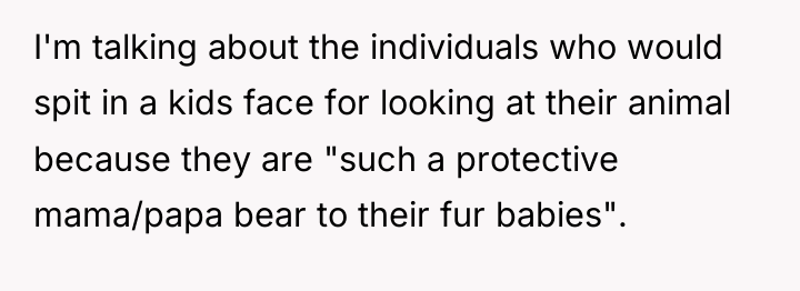 I'm talking about the individuals who would spit in a...