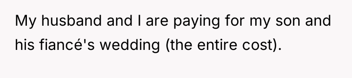 My husband and I are paying for my son and...