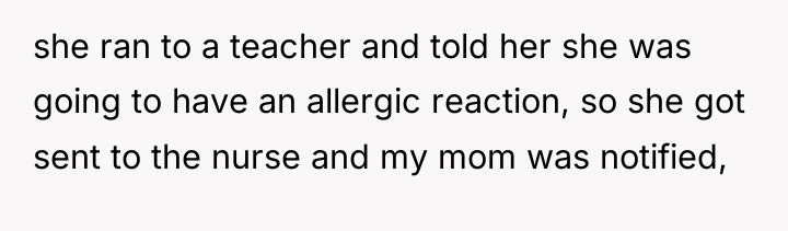 she ran to a teacher and told her she was...