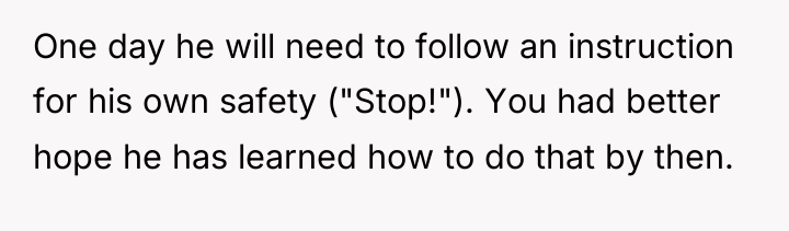One day he will need to follow an instruction for...