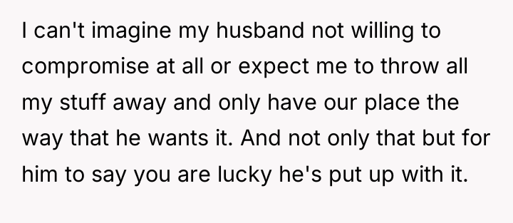 I can't imagine my husband not willing to compromise at...