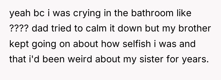 yeah bc i was crying in the bathroom like ????...